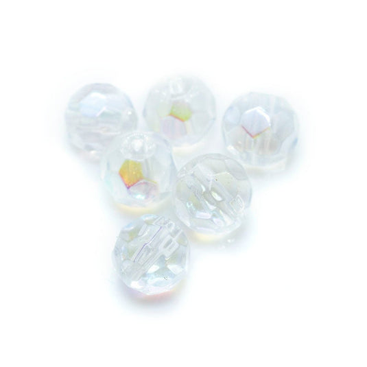 Crystal Glass Faceted Round 6mm Crystal AB - Affordable Jewellery Supplies