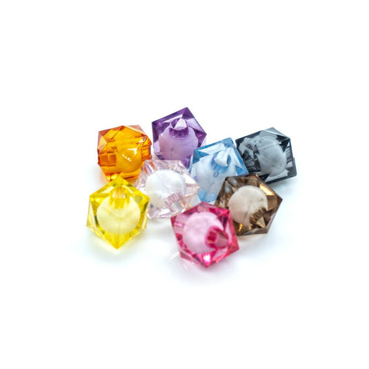 Bead in Bead Faceted Square 8mm Mixed Colours - Affordable Jewellery Supplies