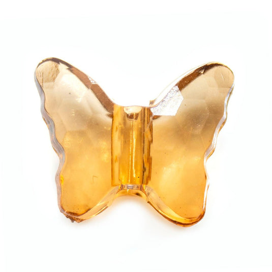 Acrylic Butterfly Bead 15mm x 13mm Gold - Affordable Jewellery Supplies