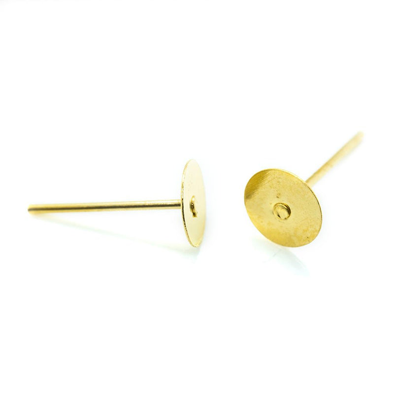 Load image into Gallery viewer, Earring Stud Posts 12mm x 6mm Gold - Affordable Jewellery Supplies
