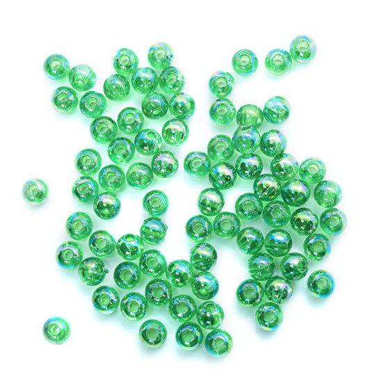 Eco-Friendly Transparent Beads 4mm Emerald - Affordable Jewellery Supplies