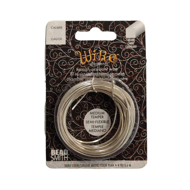Load image into Gallery viewer, Beadsmith Square Wire 18 Gauge/1.02mm 3.6m Silver - Affordable Jewellery Supplies
