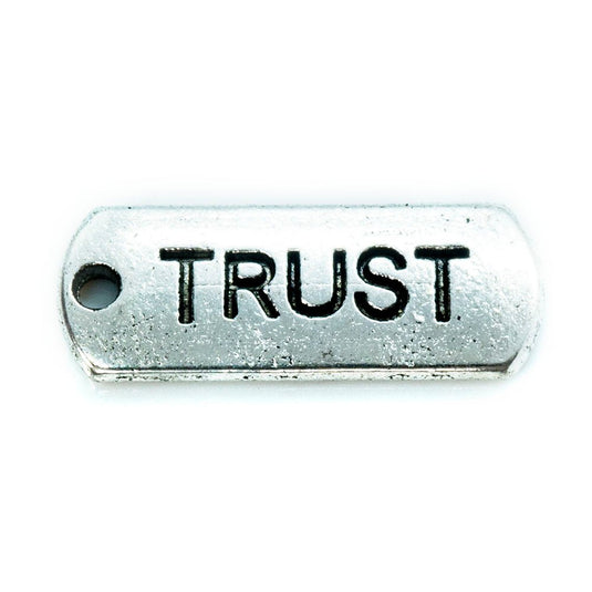Inspirational Message Pendant 21mm x 8mm x 2mm Trust - Affordable Jewellery Supplies