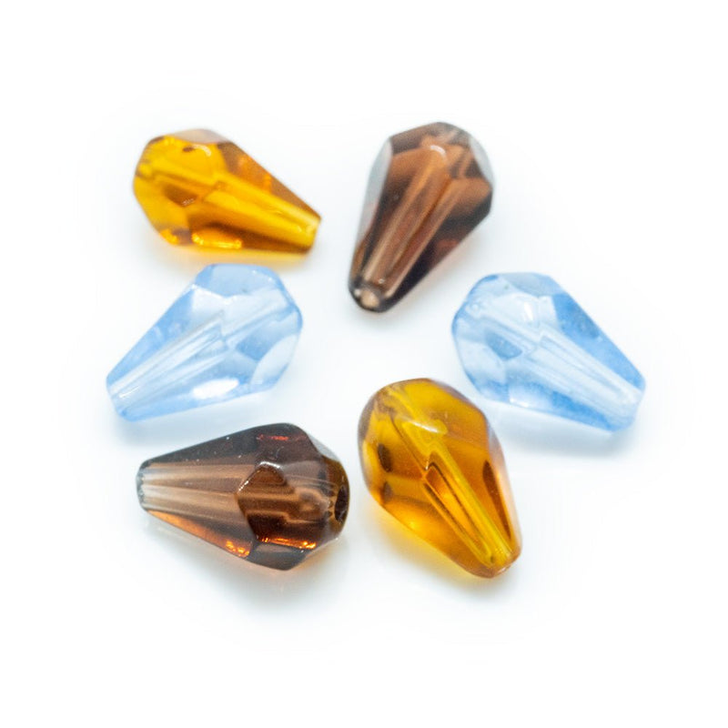 Load image into Gallery viewer, Faceted Glass Teardrop 10mm x 7mm Sapphire - Affordable Jewellery Supplies
