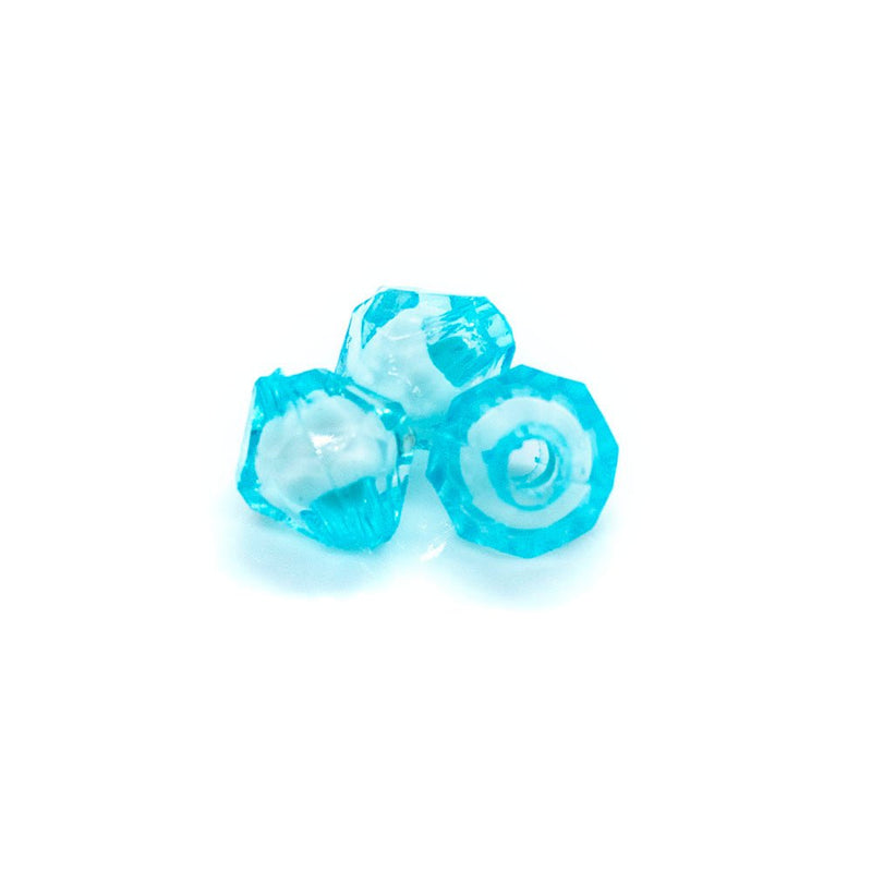 Load image into Gallery viewer, Bead in Bead Faceted Bicone 8mm Aquamarine - Affordable Jewellery Supplies
