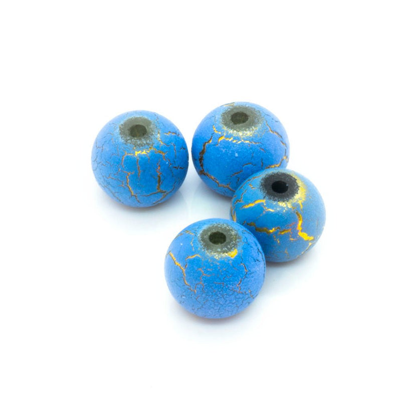 Load image into Gallery viewer, Gold Desert Sun Beads 8mm Blue - Affordable Jewellery Supplies
