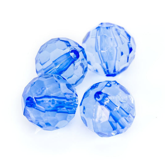 Acrylic Faceted Round 12mm Blue - Affordable Jewellery Supplies