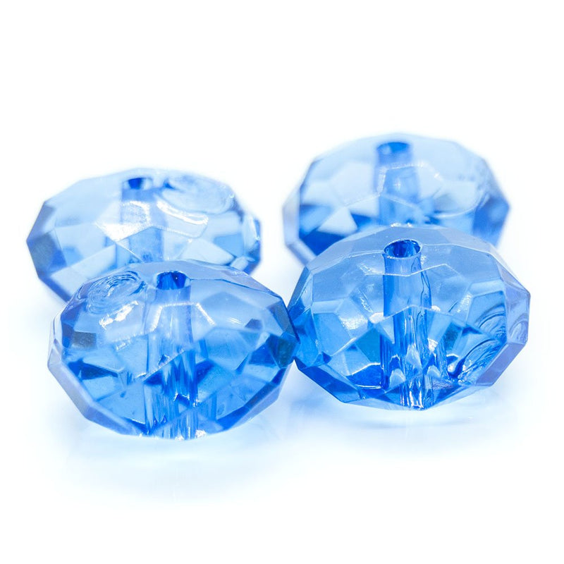 Load image into Gallery viewer, Acrylic Faceted Rondelle 12mm x 7mm Blue - Affordable Jewellery Supplies
