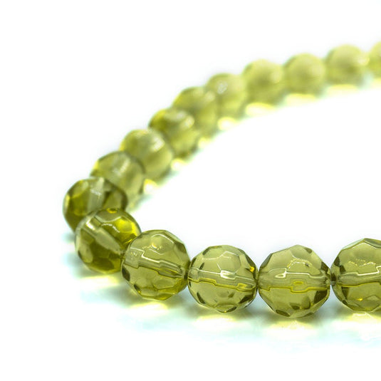 Chinese Crystal Faceted Glass Beads 12mm x 34cm length Khaki - Affordable Jewellery Supplies