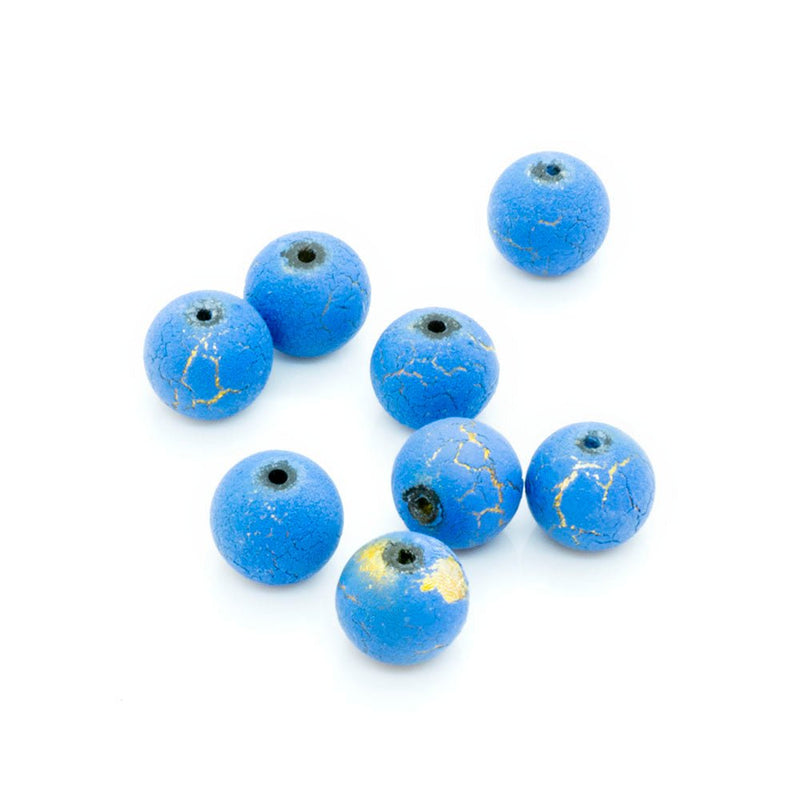 Load image into Gallery viewer, Gold Desert Sun Beads 6mm Blue - Affordable Jewellery Supplies
