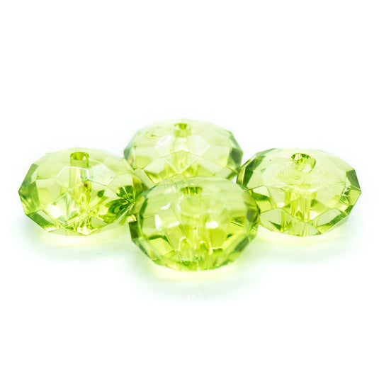Acrylic Faceted Rondelle 12mm x 7mm Lime - Affordable Jewellery Supplies