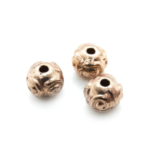 Tibetan Style Metal Rondelle 5.5mm x 4mm Rose Gold - Affordable Jewellery Supplies