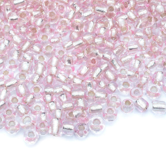 Silver Lined Seed Beads 11/0 Pink - Affordable Jewellery Supplies