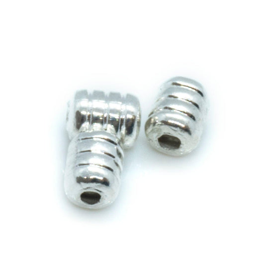 Tube Ribbed 3.8mm x 2.8mm Silver - Affordable Jewellery Supplies
