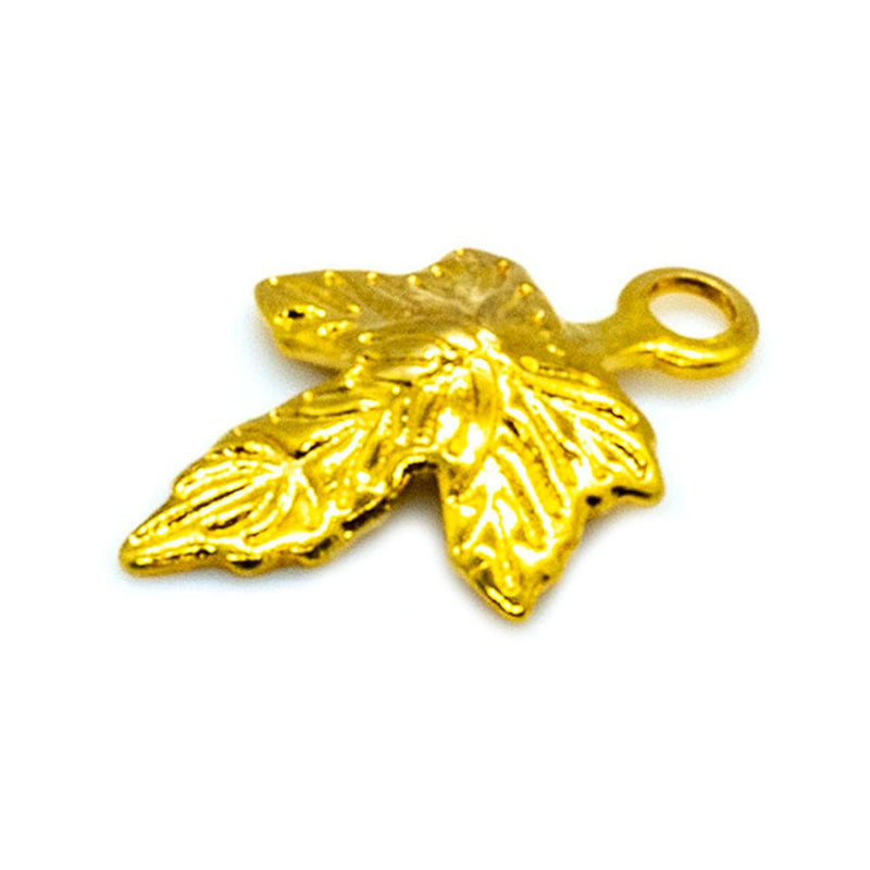 Load image into Gallery viewer, Maple Leaf Charm 10mm x 7mm Gold - Affordable Jewellery Supplies
