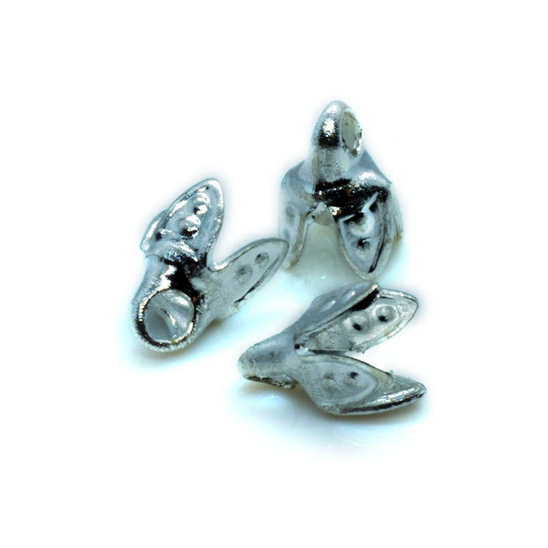 Load image into Gallery viewer, Bead Caps 4-prong bell 4mm x 4.5mm Silver - Affordable Jewellery Supplies
