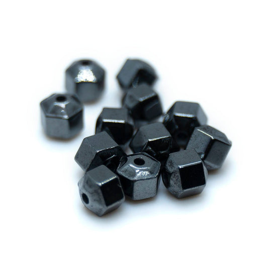 Manmade Hemalyke Hexagonal Rondelle 3mm - 4mm Black - Affordable Jewellery Supplies