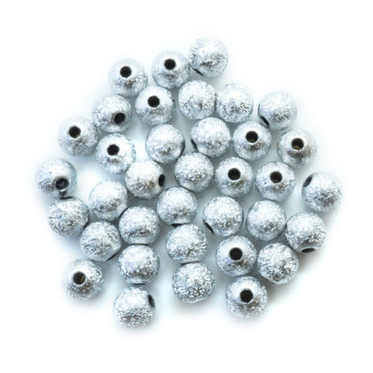 Acrylic Stardust Bead 6mm Silver - Affordable Jewellery Supplies