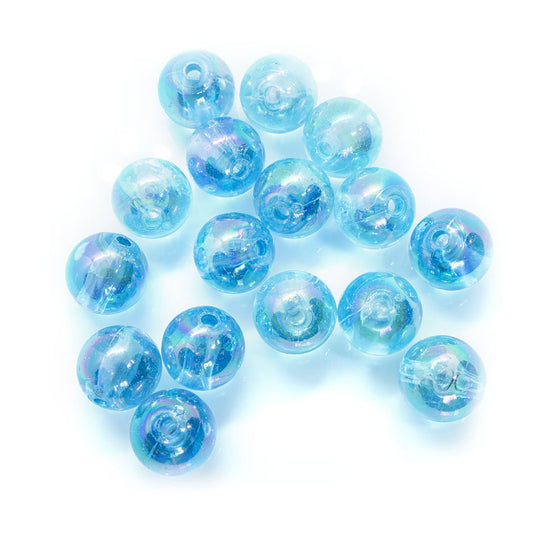 Eco-Friendly Transparent Beads 10mm Aqua - Affordable Jewellery Supplies