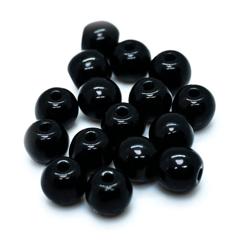 Load image into Gallery viewer, Czech Glass Druk Round 4mm Black Opaque - Affordable Jewellery Supplies
