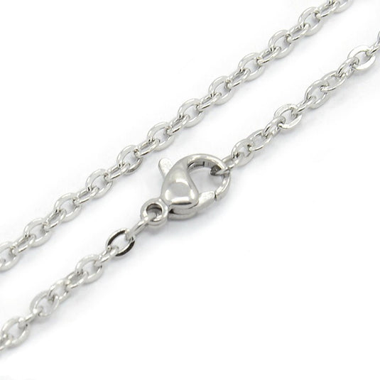 Stainless Steel Cable Chain 60cm x 2.6mm x 0.5mm Stainless Steel - Affordable Jewellery Supplies