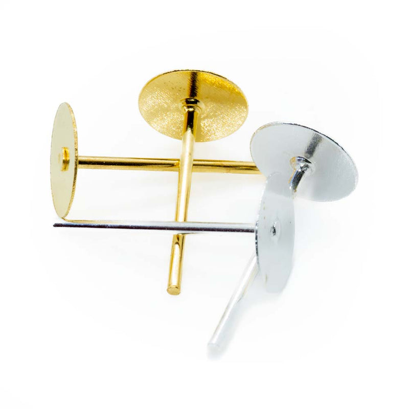 Load image into Gallery viewer, Earring Stud Posts 12mm x 6mm Gold - Affordable Jewellery Supplies
