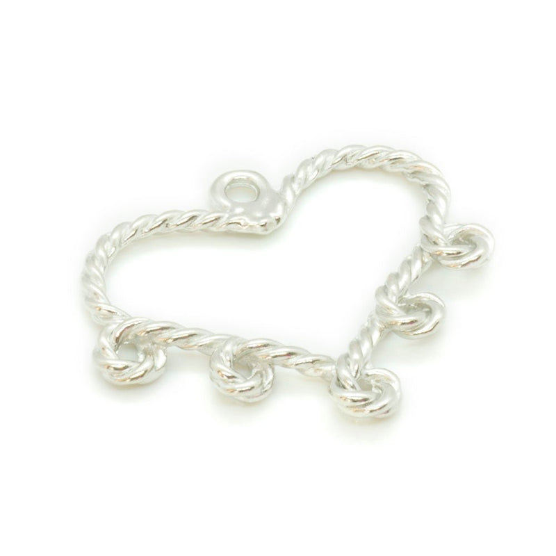 Load image into Gallery viewer, Heart with Five Loops 29mm x 34mm Silver - Affordable Jewellery Supplies
