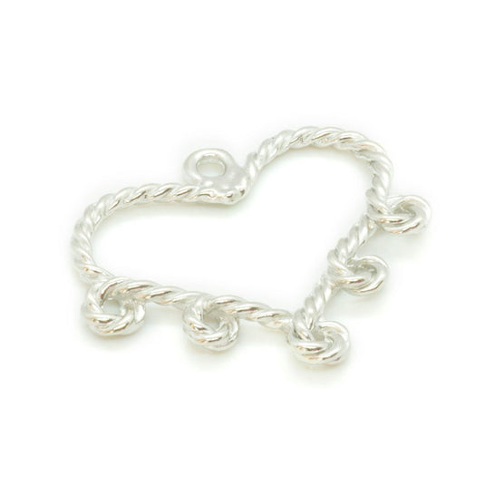 Heart with Five Loops 29mm x 34mm Silver - Affordable Jewellery Supplies