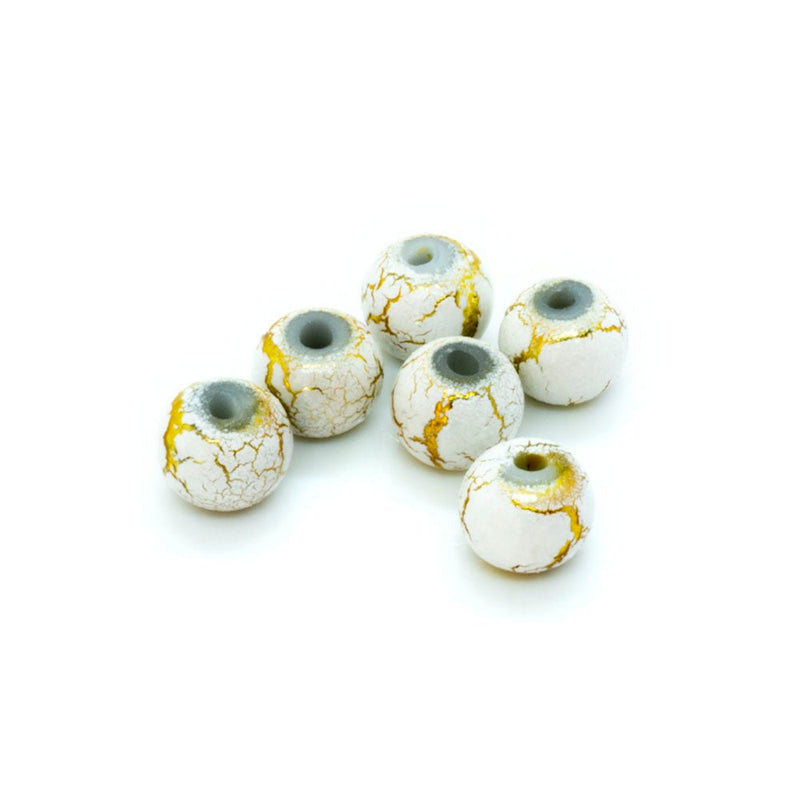 Load image into Gallery viewer, Gold Desert Sun Beads 6mm White - Affordable Jewellery Supplies
