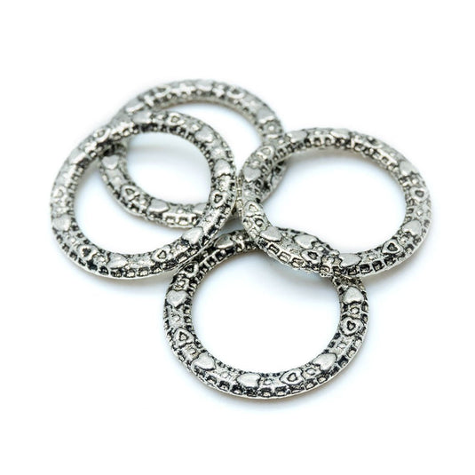 Closed Textured Metal Ring 14mm Silver - Affordable Jewellery Supplies