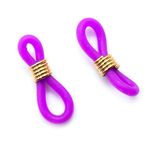 Eyeglass Rubber Connectors 20mm x 7mm Purple - Affordable Jewellery Supplies