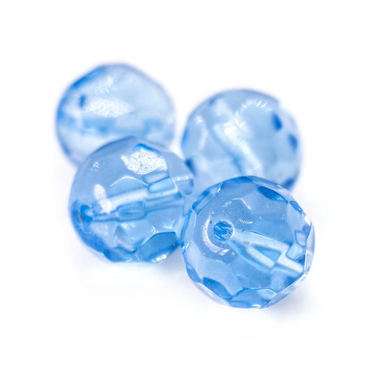 Chinese Crystal Faceted Glass Beads 10mm Aquamarine - Affordable Jewellery Supplies