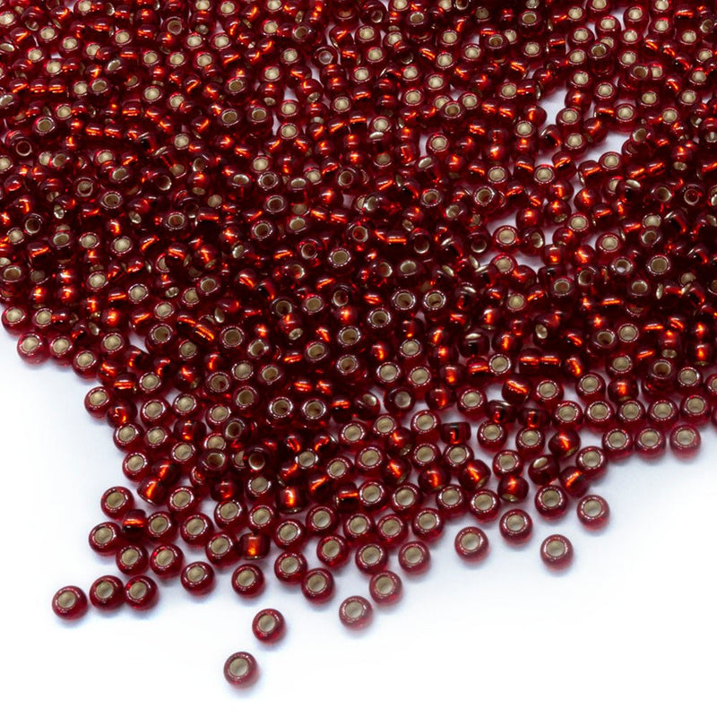 Load image into Gallery viewer, Miyuki Rocailles Silver Lined Seed Beads 11/0 Ruby - Affordable Jewellery Supplies
