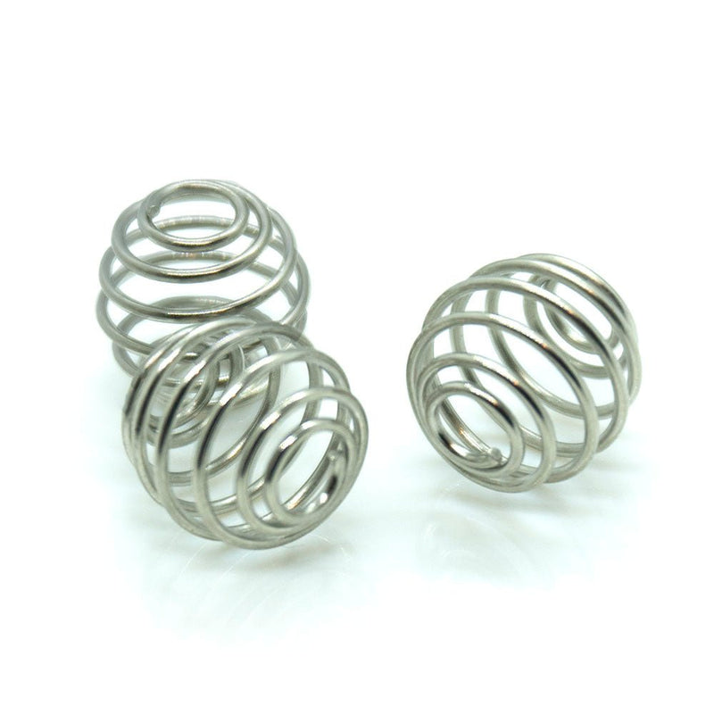 Load image into Gallery viewer, Spring Cage Bead 9mm Dark Silver - Affordable Jewellery Supplies

