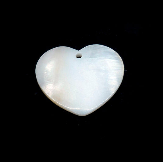 Heart Shell Pendant 32mm x 30mm Mother of Pearl - Affordable Jewellery Supplies