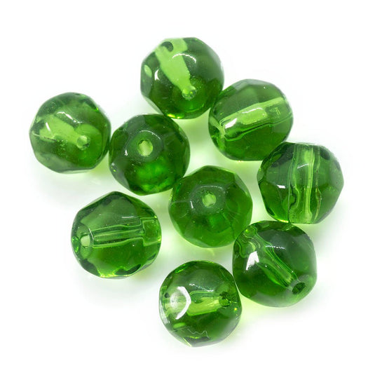 Crystal Glass Faceted Round 6mm Dark Green - Affordable Jewellery Supplies