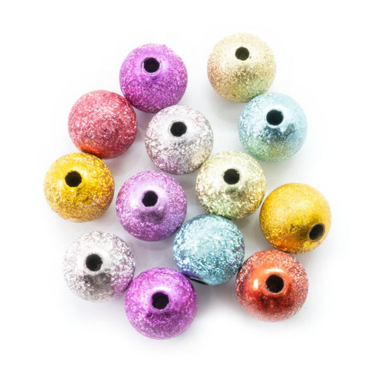Acrylic Stardust Bead 12mm Mixed Colours - Affordable Jewellery Supplies