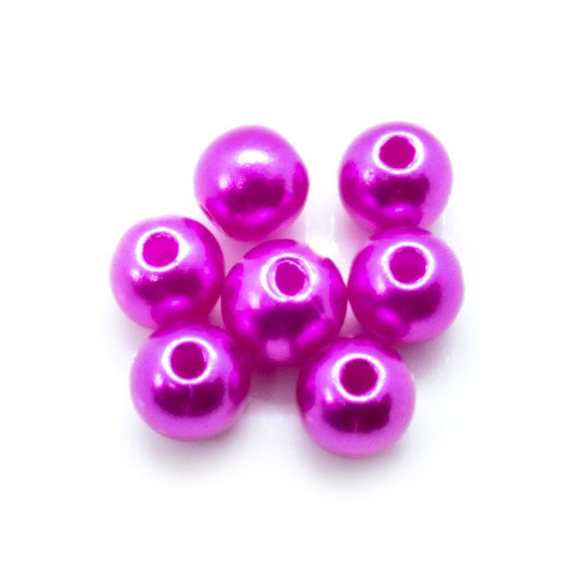 Acrylic Round 6mm Magenta - Affordable Jewellery Supplies