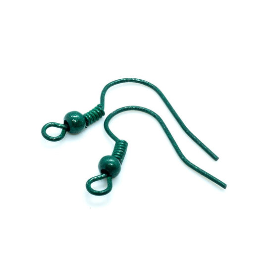Coloured Earhooks 18mm Dark green - Affordable Jewellery Supplies