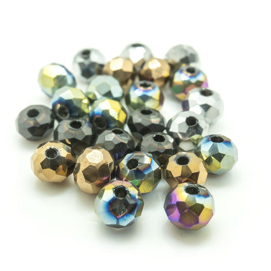 Electroplated Glass Faceted Rondelle 4mm x 3mm Copper - Affordable Jewellery Supplies