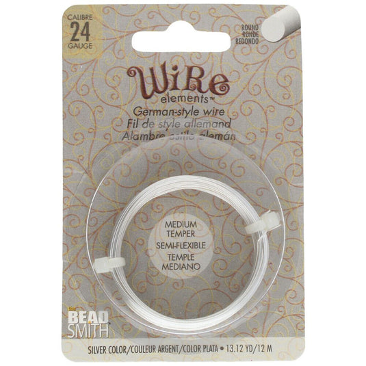Beadsmith German Style Wire 24 Gauge 12m Silver - Affordable Jewellery Supplies