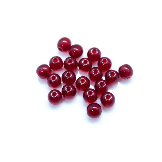 Czech Glass Druk Round 4mm Ruby - Affordable Jewellery Supplies