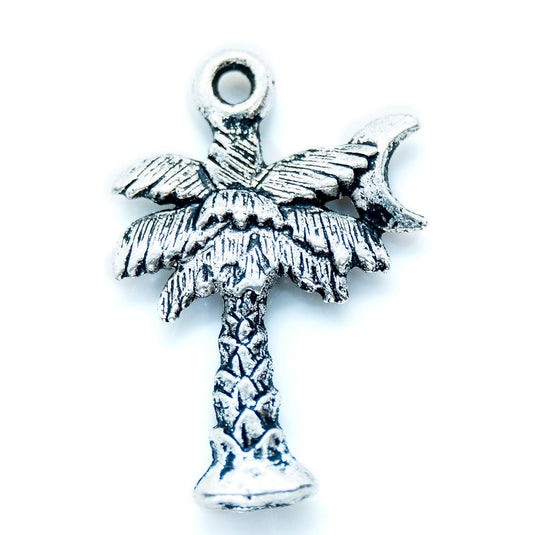 Palm Tree Charm 22mm x 14mm Tibetan Silver - Affordable Jewellery Supplies