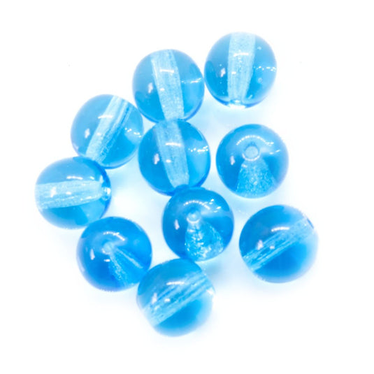 Czech Glass Druk Round 8mm Turquoise Blue - Affordable Jewellery Supplies