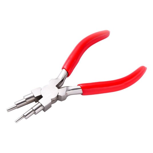 6-in-1 Bail Making Pliers 153.5mm x 78.5mm Red - Affordable Jewellery Supplies