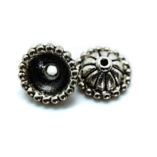 Domed Bead Caps 11mm x 5mm Tibetan Silver - Affordable Jewellery Supplies