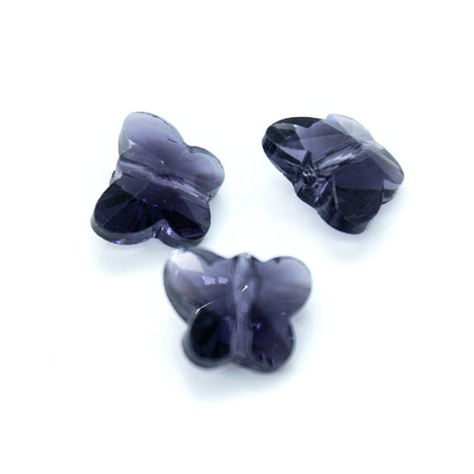 Transparent Faceted Glass Butterfly 10mm x 8mm x 6mm Indigo - Affordable Jewellery Supplies