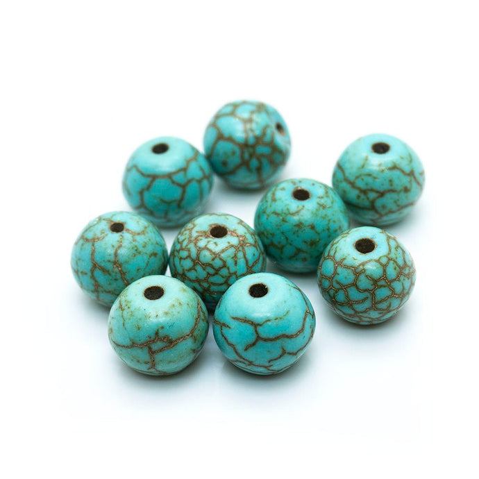 Magnesite (dyed/stabilised) Round Beads 4mm - 6mm Turquoise - Affordable Jewellery Supplies
