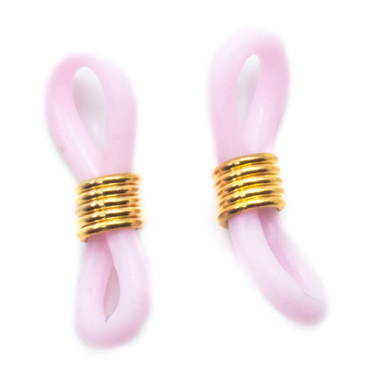 Eyeglass Rubber Connectors 20mm x 7mm Pale Pink - Affordable Jewellery Supplies