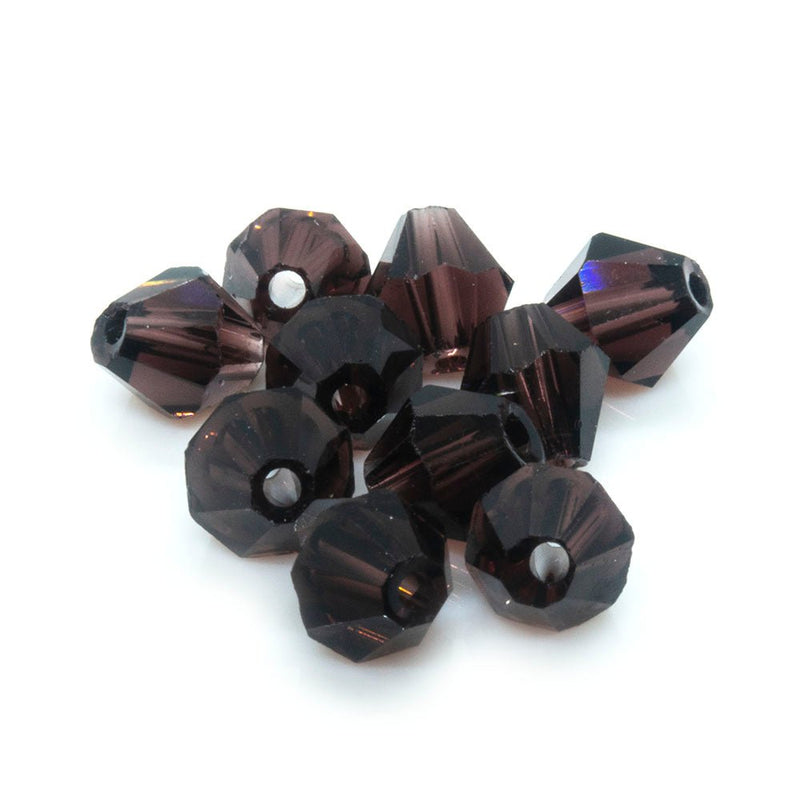 Load image into Gallery viewer, Crystal Glass Faceted Bicone 3mm Dark Amethyst - Affordable Jewellery Supplies
